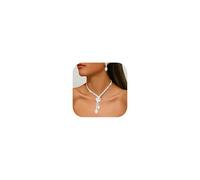 Elegant Sparkle Rhinestone Prom Jewelry Set for Women Gold & Silver-Tone Crystal Necklace Earrings Bracelet Combo | Evening Party Jewelry for Formal Dances Homecoming & Special Occasions, Zinc, No