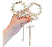 Elegant Spring Clamp Hair Pins & Clips - Various Styles with Fairy Tassels & Pearl Ornaments for Women & Girls - Hair Pins, Hair Clips,Stapler, Hair Tinsel, French Hair Pin, Banana Hair Clip (Flower)