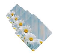 Elegant Spring Daisy Flowers Car Air Fresheners Cards Set of 4 Pieces Personalized Car Fresheners Gifts for Men Women Auto Aromatherapy Tablets Hanging Scented Cards for Wardrobe Bathroom