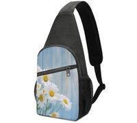 Elegant Spring Daisy Flowers Crossbody Bag Trendy Sling Bag Backpack Casual Chest Bags Fanny Pack Chest Pack for Women Men