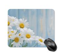 Elegant Spring Daisy Flowers Mouse Pad 20 * 25cm - Non-Slip Rubber Base Mouse Mat Portable Square Desk Mat for Office, Laptop, Travel, Wireless Mice Mats - Waterproof & Durable Design