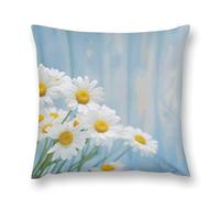 Elegant Spring Daisy Flowers Throw Pillow Cover 12 "x12 ", Cute Cushion Cover Decorative Pillow Case with Invisible Zipper - Plush Farmhouse Fall Decor Pillowcase for Couch, Sofa, Bedroom - Holiday Gi