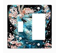 Elegant Spring Light Switch Cover Plate, Woman in Blue Dress with Blossom Accents for Home Decor, Thermoplastic Wall Plates, Standard Size Toggle Rocker