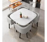 Elegant Square Dining Table Set with 4 Chairs - Stylish Center Table & Chair Combo for Living Room Balcony Cafés & Tea Houses - Modern Dining Furniture (Size: Style 6)