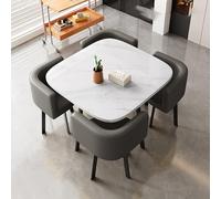 Elegant Square Dining Table Set with 4 Chairs - Stylish Center Table for Living Room Balcony Café & Tea Shop - Perfect for Entertaining Guests and Dining Together