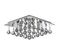 Elegant Square Flush Ceiling 4 Light In Chrome