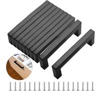 Elegant Square Kitchen Cabinet Handles, Matte Black Cabinet Pulls for Modern Home Décor, Stainless Steel Kitchen Door Hardware, Child-safe Material,