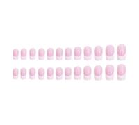 Elegant Square Press On Nails Glossy French Tip Acrylic False Nails For Fashionable Women And Quick Manicures 24Pcs Glossy Nail