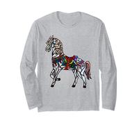 Elegant Stained Glass Merry Go Round Horse Long Sleeve T-Shirt