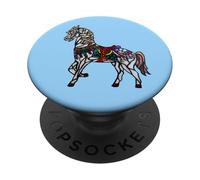 Elegant Stained Glass Merry Go Round Horse PopSockets Adhesive PopGrip