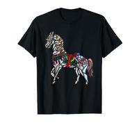 Elegant Stained Glass Merry Go Round Horse Value Graphic T-Shirt