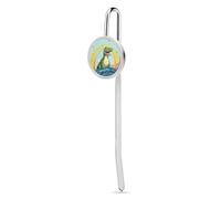 Elegant Stainless Steel Bookmark with Crystal Glass Decoration, Vintage Book Mark A Cute Crocodile on A Rainbow Background Bookmark Perfect Reading Gift for Book Lovers, Women & Men, 1.2"