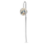 Elegant Stainless Steel Bookmark with Crystal Glass Decoration, Vintage Book Mark Bluebird on The Branch Bookmark Perfect Reading Gift for Book Lovers, Women & Men, 1"