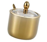 Elegant Stainless Steel Sugar Container Glass Lid Kitchen Storage Jar For Storing Salt Candy Seasoning Kitchen Condiment Storage
