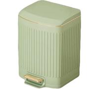 Elegant Stainless Steel Trash Can - 7L Large Capacity Bathroom Kitchen Waste Bin with Lid Simple Design Green Color Perfect for Indoor Use