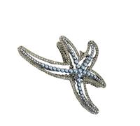 Elegant Star Fish Hair Clip With Rhinestones Alloy Hair Styling Clamp For Fashionable Women Hair Styling Accessory
