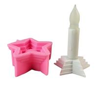 Elegant Star Shaped Candlestick Creation Mold Delicate Layered Silicone for Elegant for Cylinder Dot/Shaped Candlesticks