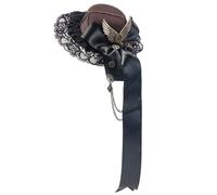Elegant Steampunk Top Hat With Chain Bowknot Fedoras Hat Hair Clip Masquerades Party Costume Dress Up Headpieces Steampunk For Party