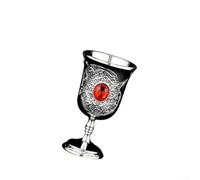 Elegant Stemless Wine Glasses Red Alloy Tall Cup Vintage Style Metal Vessel for Dining Table Use Silver Finish 4x7cm