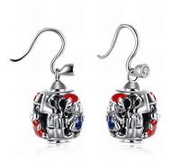 Elegant Sterling Bone Diamond Earrings Red / /Stainless Steel/Anti-allergic/Small and Fine/Zirconia,Colour:Photo Color