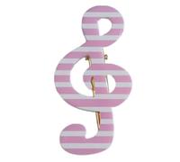 Elegant Striped Star And Music Note Design Barrettes Nonslip Hairpin Fashion Accessories For Daily Use Striped Musical Note Hair Clip