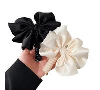 Elegant Style Large Size Bow Hair Tie Telephone Line Hair Band Female Bubble Braid Hair Braid Magic Tool Hair Tie Rope Hairbands(2PCS)