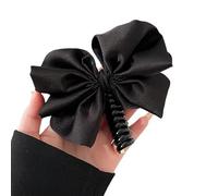 Elegant Style Large Size Bow Hair Tie Telephone Line Hair Band Female Bubble Braid Hair Braid Magic Tool Hair Tie Rope Hairbands(1pc Black)