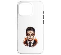Elegant Sugar Skull Gentleman Portrait Art Case for iPhone 16 Pro