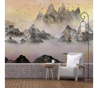 Elegant Sunset Landscape Flying Birds Small Boat 3D Wallpaper Premium Textured Silk Study Dining Living Room Bedroom Sofa TV Wall Easy Install-350cm×256cm