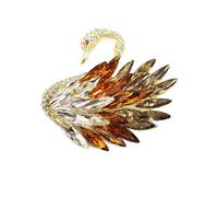 Elegant Swan Brooch for Women Austrian Crystal Rhinestone Swan Lapel Pin Vintage Bird Boutonniere Corsage for Dresses Scarves Shawl Clip Wedding Banquet Cocktail Party Jewelry Accessories, 1, Metal