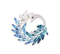 Elegant Swan Brooch - Vintage Gradient Crystal Animal Pin for Coats(1)