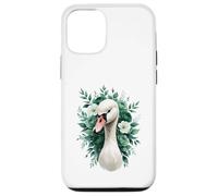 Elegant Swan Floral Portrait Case for iPhone 12/12 Pro