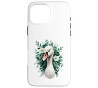 Elegant Swan Floral Portrait Case for iPhone 16 Pro Max