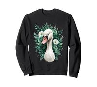 Elegant Swan Floral Portrait Sweatshirt