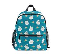 Elegant Swan Flowers Toddler Backpack Bookbag Mini Shoulder Bag for 1-6 Years Travel Boys Girls Kids with Chest Strap Clip Whistle