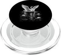 Elegant Swan On Water With Lotus Flowers PopSockets PopGrip for MagSafe