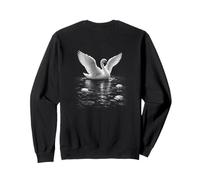 Elegant Swan On Water With Lotus Flowers Sweatshirt