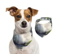Elegant Swan Pet Scarf Dog Bandanas Spring Summer Soft Cotton Puppy Scarfs Adjustable Accessories for Small Medium Large Girl Boy Pup Small