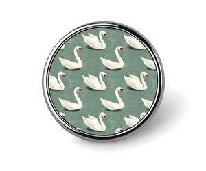 Elegant Swan White Print Enamel Pins for Backpack - Cute Jacket Coat Hat Bags Badge Pins, Funny Unique Novelty Button Pin Women Men Fashion Jewelry Accessories