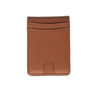 Elegant Swiping Protected Mens Leather Wallet with Thin Design and Closure Card Holder for Travel Quick Card Release Wallet, Apricot, Mass Beauty