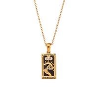 Elegant Tarot Card Pendant Zodiacs Necklace Craft From Sturdy Stainless Steel Materials Accessory For A Unique Look Unique Personality Jewelry