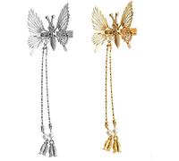 Elegant Tassel Butterfly Hairpin Metal Tassel Long Hair Clip Moving Flying Shiny Hair Clip Vintage Moving Butterfly Hair Clips Sweet Gift for Her
