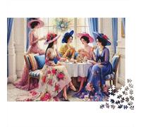 Elegant Tea Party 1000 Piece Difficult Puzzle for Adults Ladies at Elegant Tea Party Premium Thick Sturdy Vibrant Challenging Stress Relief 38x26cm/1000pcs