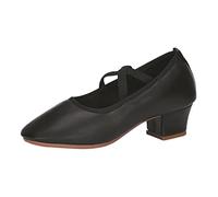 Elegant Temperament Latin Dance Shoes Women Pointed Closed Toe Jazz Shoe Ballroom lsa achata High Heel Dancing Sandal Anti-Slip Soft Leather Memory oam Wedding Evening Shoes (Black, 6)