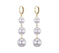 Elegant Temperament Long Thin Tassel Earrings Mature Classical Girl Temperament Earrings Earrings That Wont (White, One Size)