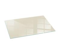 Elegant Tempered Glass Hearth Protector for Modern Homes Beige Colour 100x50 cm