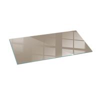 Elegant Tempered Glass Hearth Protector for Modern Homes Brown Colour 125x50 cm