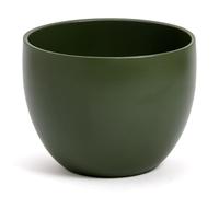 Elegant Terracotta Bowl Pot | Dark Green | Indoor or Outdoor | D.17 cm - H.13 cm | Modern Decorative Vase for Plants, Flowers, Succulents, Orchid, Sansevieria. (1 x Ø 17 cm - Green)
