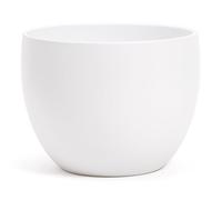 Elegant Terracotta Bowl Pot | Matt White | Indoor or Outdoor | D.17 cm - H.13 cm | Modern Decorative Vase for Plants, Flowers, Succulents, Orchid, Sansevieria. (1x - Ø 17 cm - White)