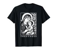 Elegant Theotokos Blessed Mother Mary Art Design T-Shirt
